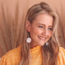 White Abstract Drop Earrings