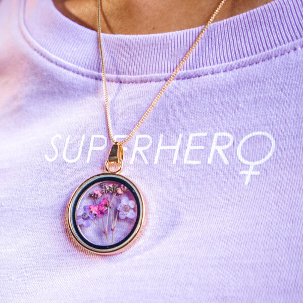 Pressed Flower Pendant and Chain