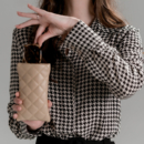 Neutral Square Sunglasses and Quilted Sunglass Sleeve
