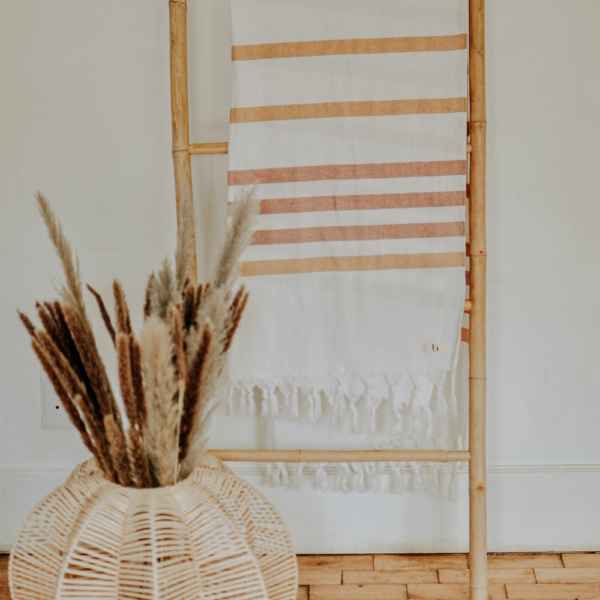 Tan Striped Turkish Towel