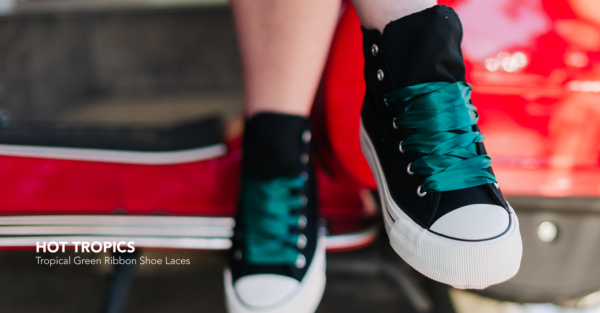 Tropical Green Ribbon Shoe Laces
