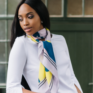 Lush Chartreuse Abstract Printed Scarf