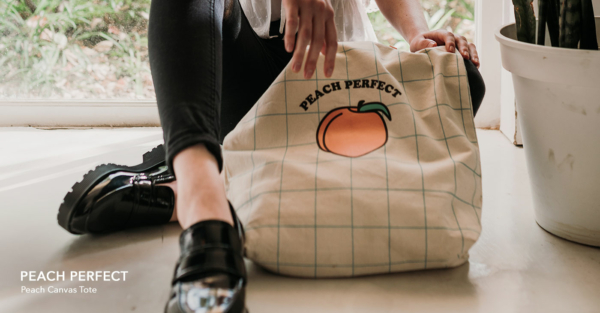 Peach Canvas Tote