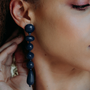 Navy Statement Earring
