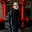 Black Ribbed Scarf