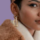 Gold and Ivory Stacked Earrings