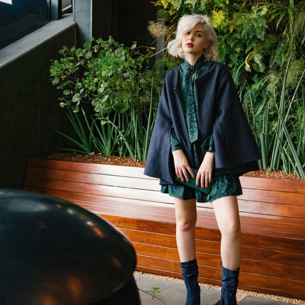 Forest Navy Cape