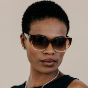 Ombre Frame Sunglasses and Ivory Case