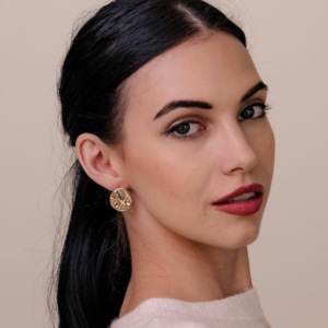 Gold Hammered Large Studs