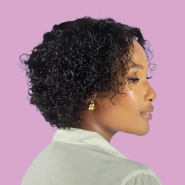Brazilian 8 Inch Curly Black Glueless Bob Wig
