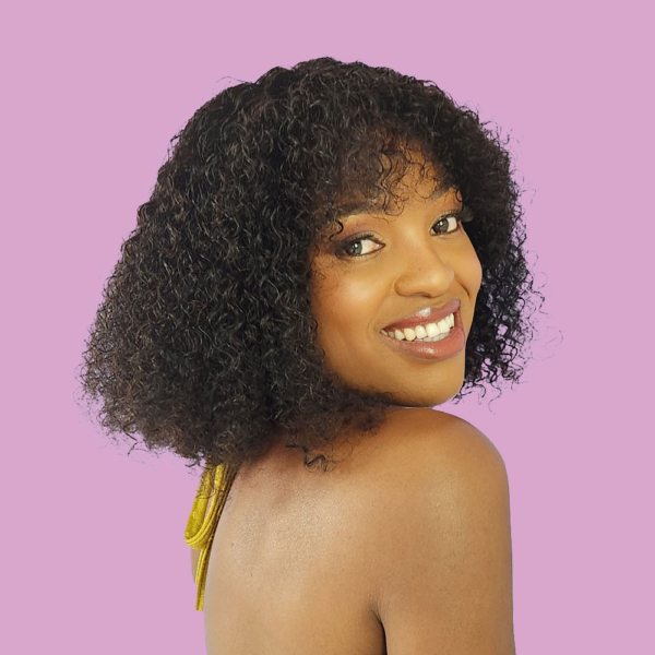 Brazilian 16 Inch Black Glueless Afro Wig