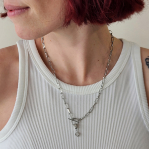 Silver-Framed Diamante Charm