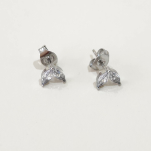 Diamante Leaf Studs